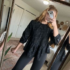 Alter’d State NWTs Black Sheer Blouse w/ Back Bow